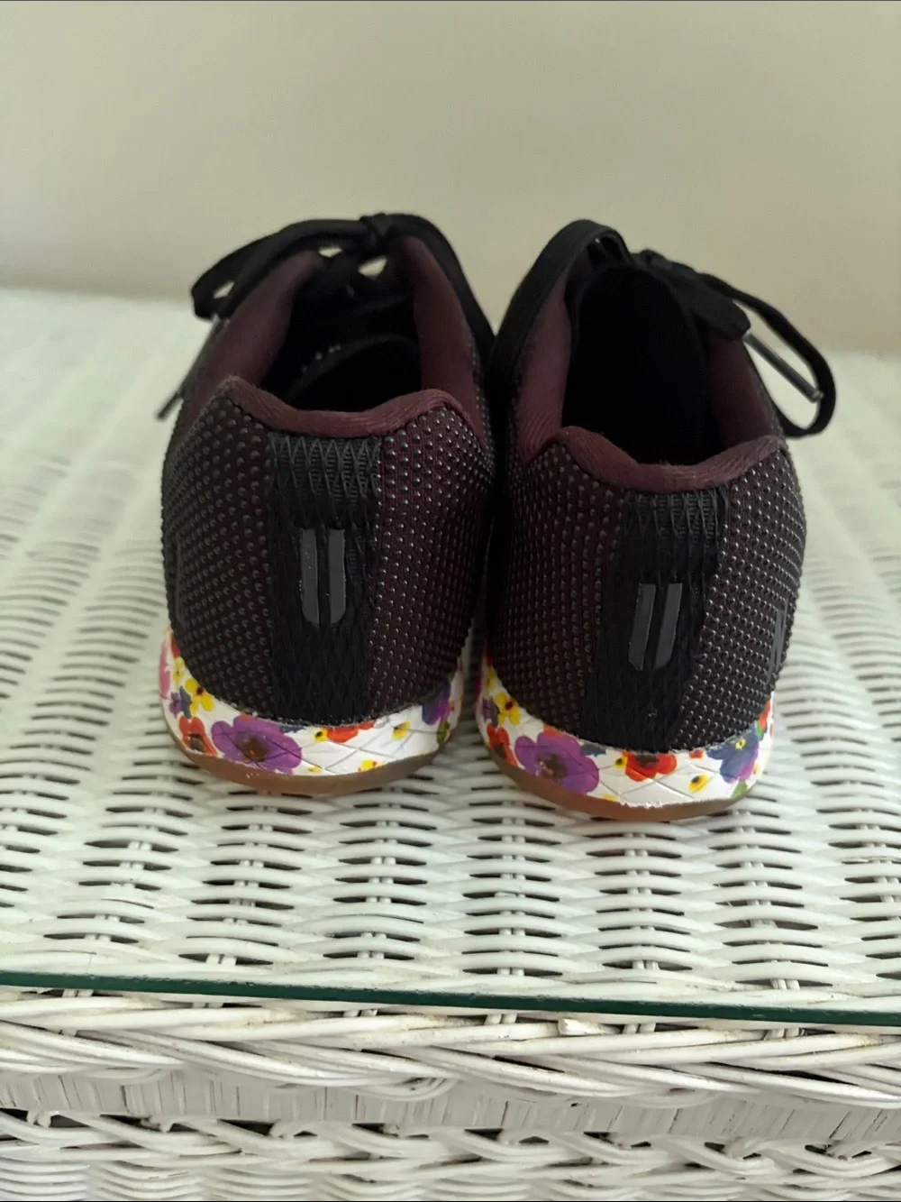 NOBULL Black womens Sneakers with Multicolor Floral Laces - Picture 3 of 9